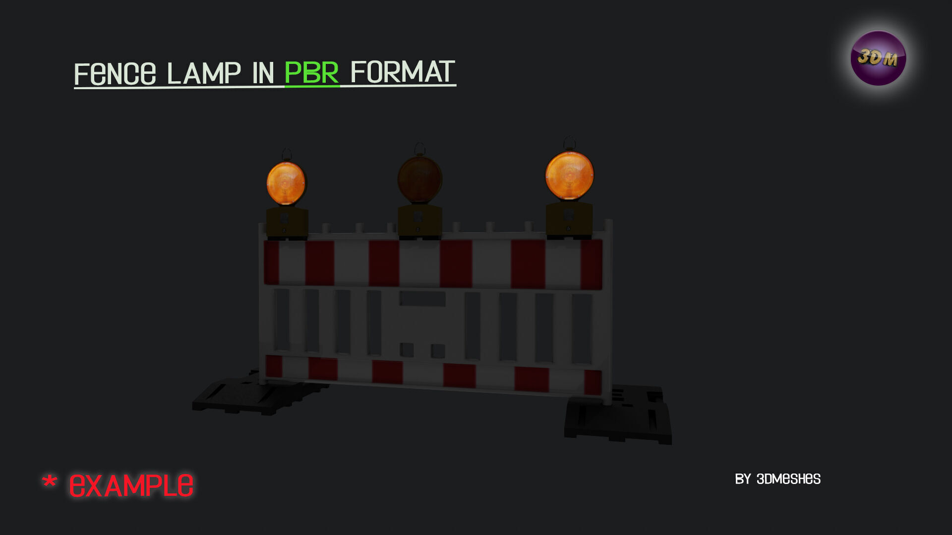 realistic Fence lamp with light  Low-poly 3D model_4