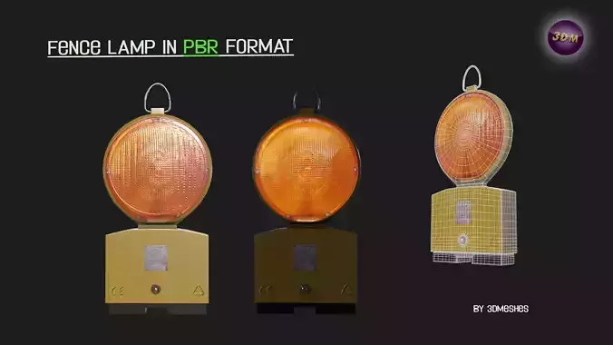 realistic Fence lamp with light 