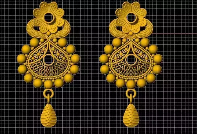 floral earrings 3dm file