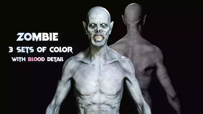  Zombie realistic Low-poly 3D model