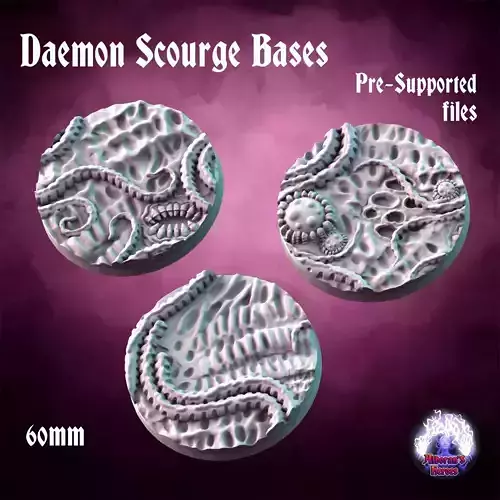 Daemon Scourge Bases - 60mm 3D print model