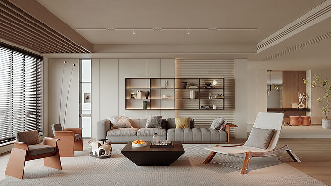 modern living room interior scenes 122 3D model