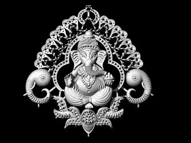 ganesh necklace pendant 3dm file