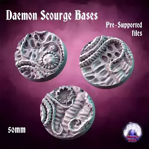 Daemon Scourge Bases - 50mm 3D print model