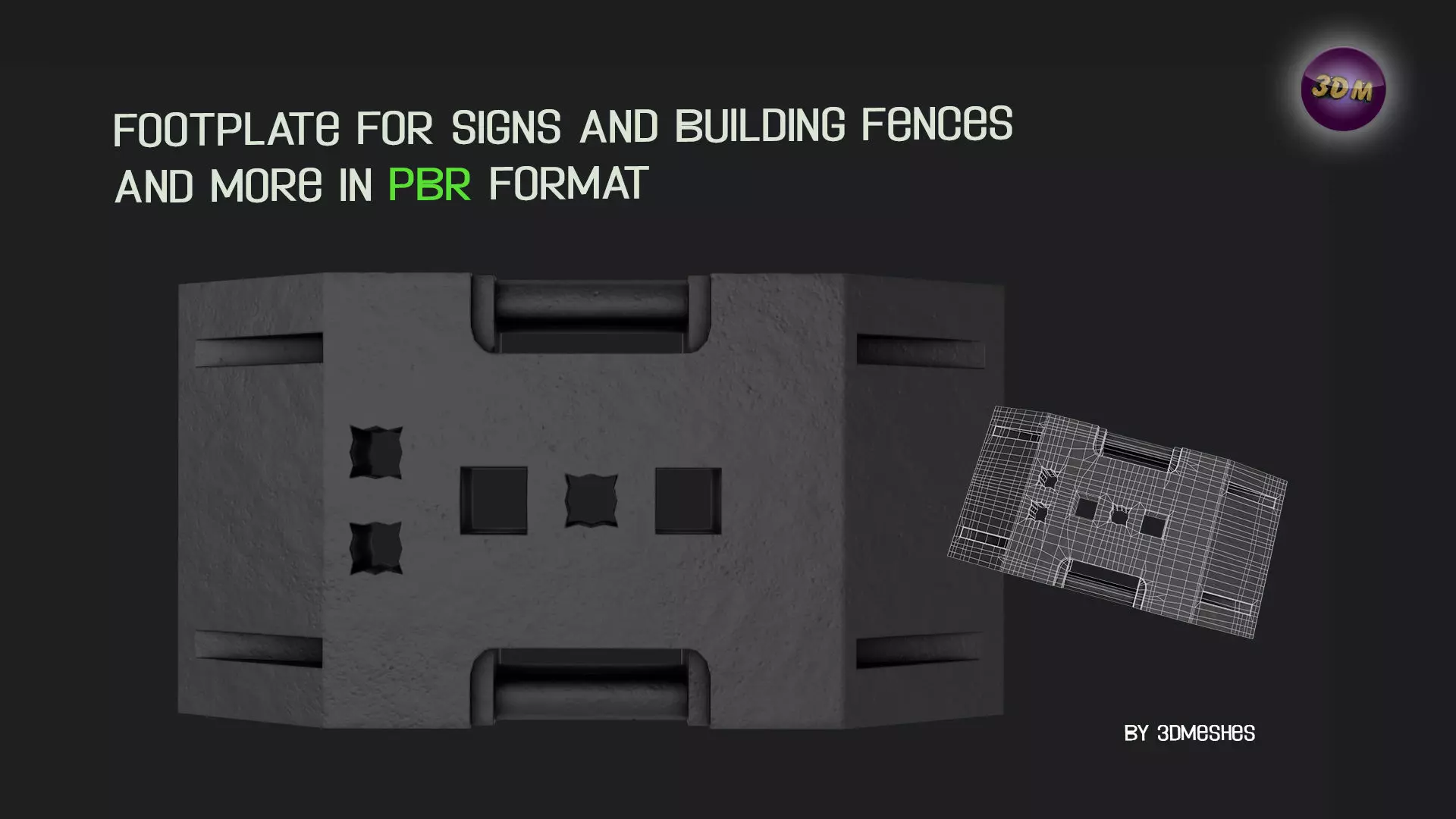 Footplate for signs and building fences and more Low-poly 3D model