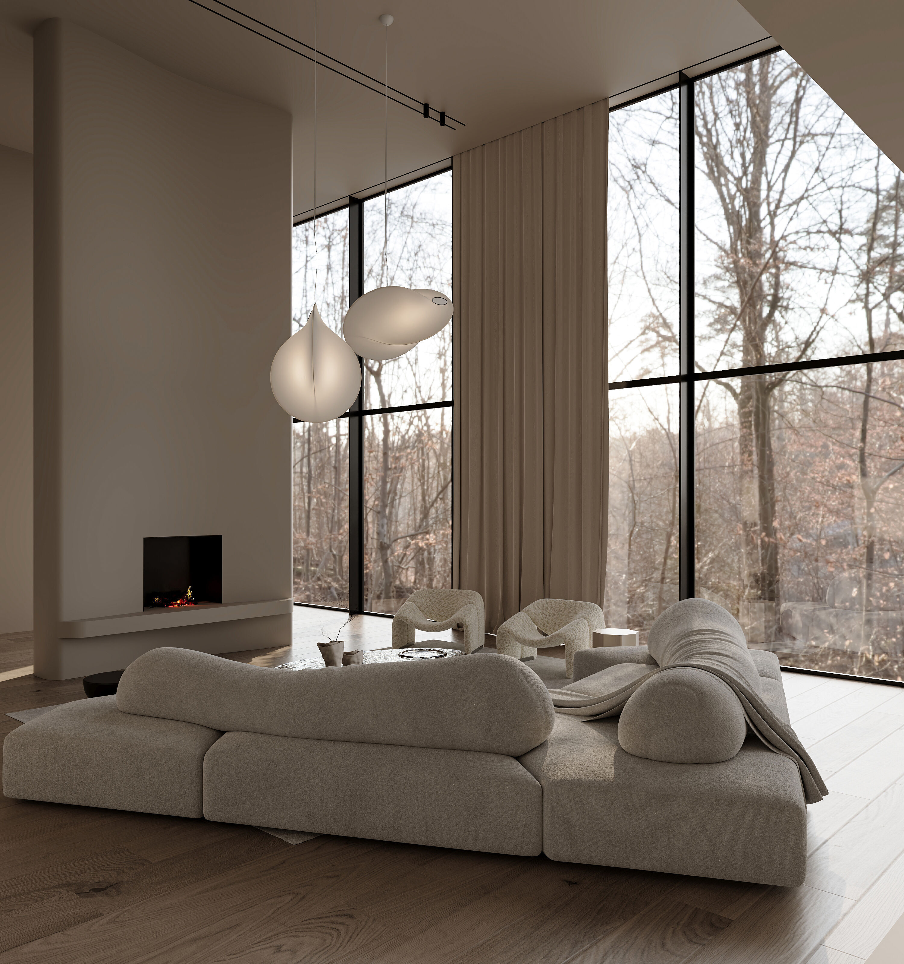 modern living room interior scenes 123 3D model_3