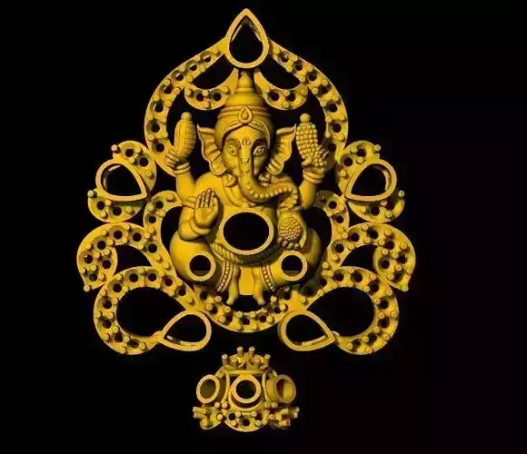 ganesh necklace pendant 3dm file