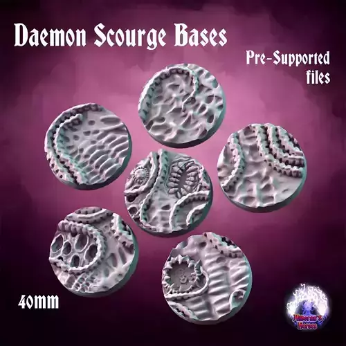 Daemon Scourge Bases - 40mm 3D print model