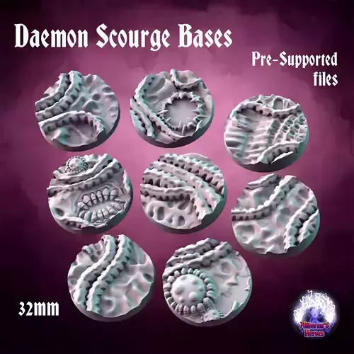 Daemon Scourge Bases - 32mm 3D print model