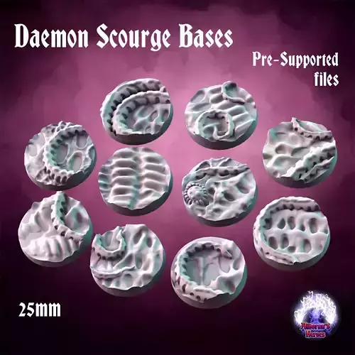 Daemon Scourge Bases - 25mm 3D print model