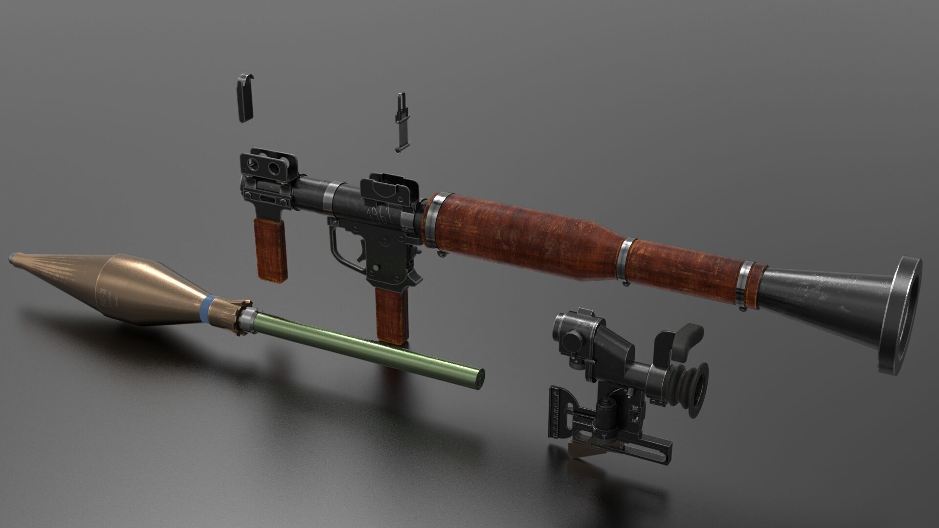 RPG 7 Rocket Fps - Tps Low-poly 3D model_3