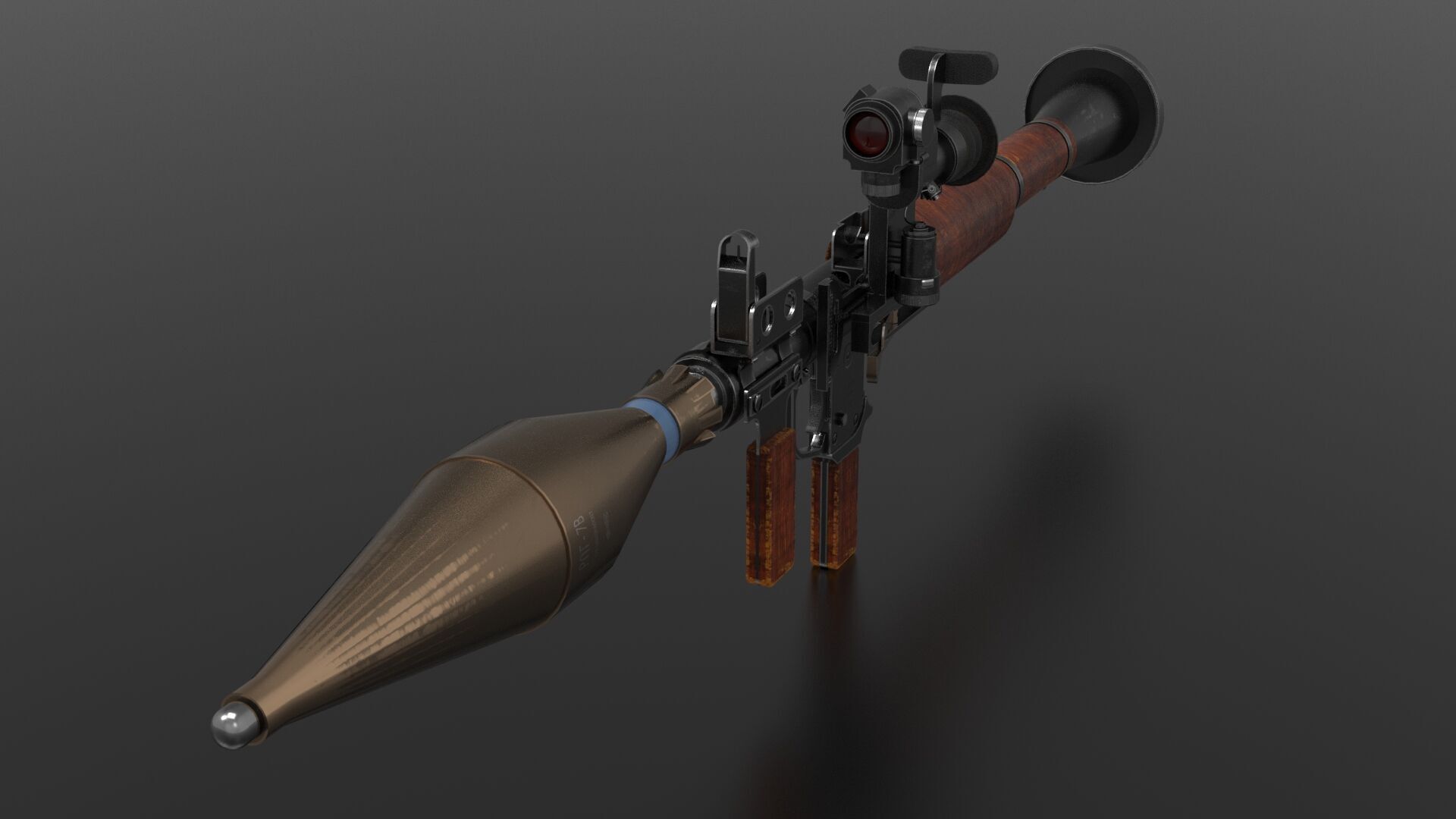 RPG 7 Rocket Fps - Tps Low-poly 3D model_6