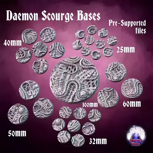 Daemon Scourge Bases - Pack 3D print model