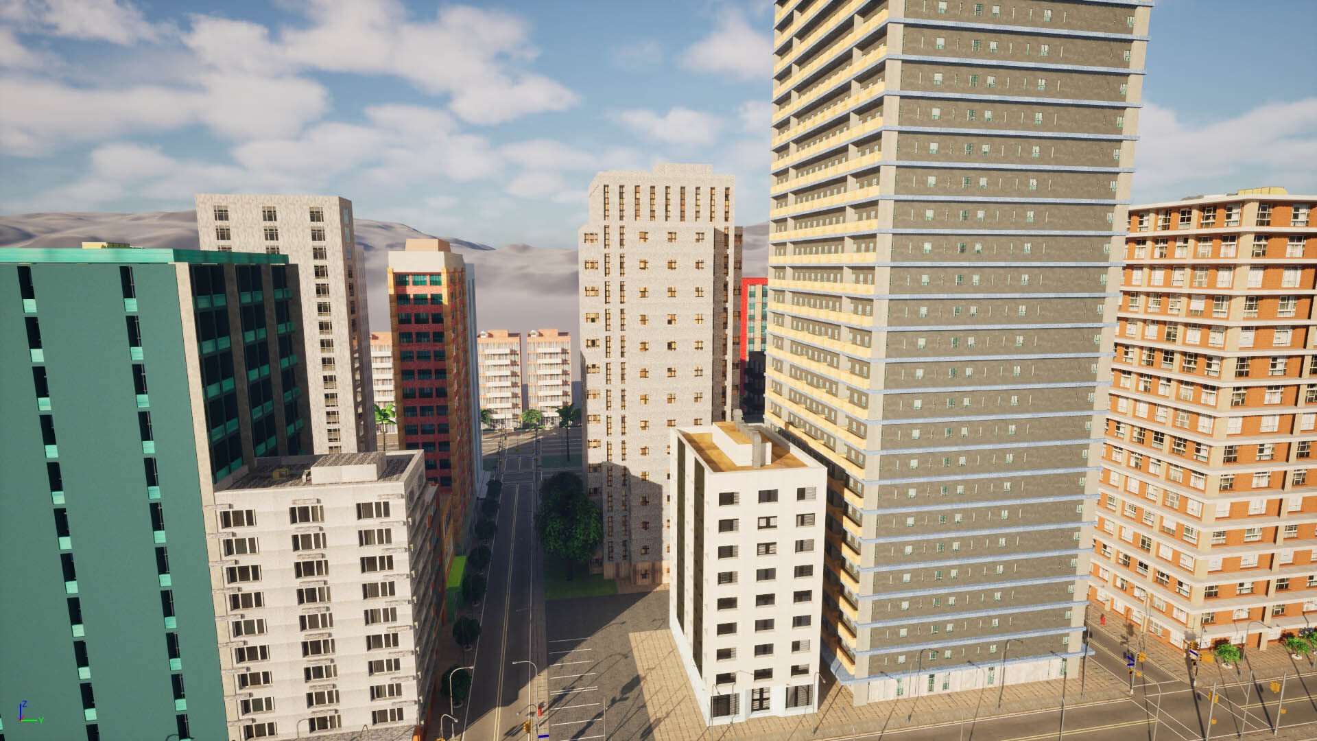 City Downtown Skyscraper Street - Unreal - Lot 07 Low-poly 3D model_16