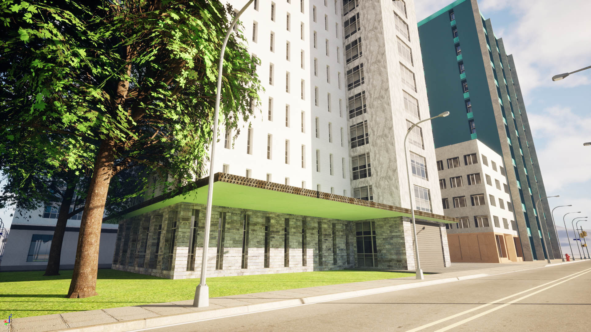 City Downtown Skyscraper Street - Unreal - Lot 07 Low-poly 3D model_14