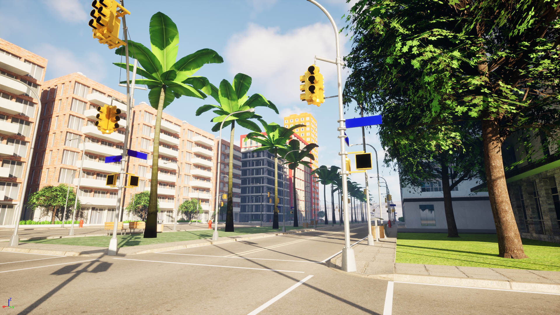 City Downtown Skyscraper Street - Unreal - Lot 07 Low-poly 3D model_1