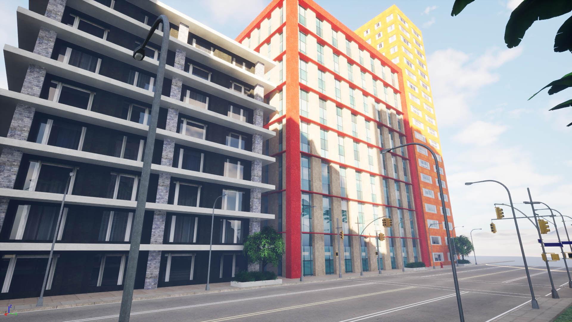 City Downtown Skyscraper Street - Unreal - Lot 07 Low-poly 3D model_8