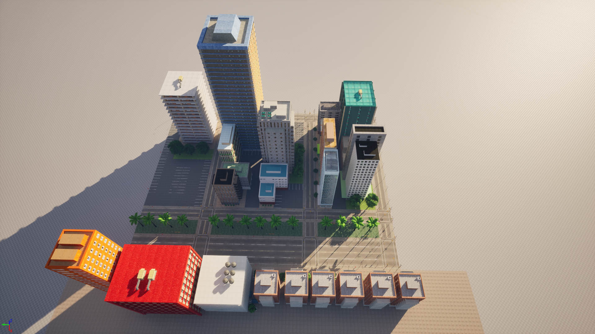 City Downtown Skyscraper Street - Unreal - Lot 07 Low-poly 3D model_19