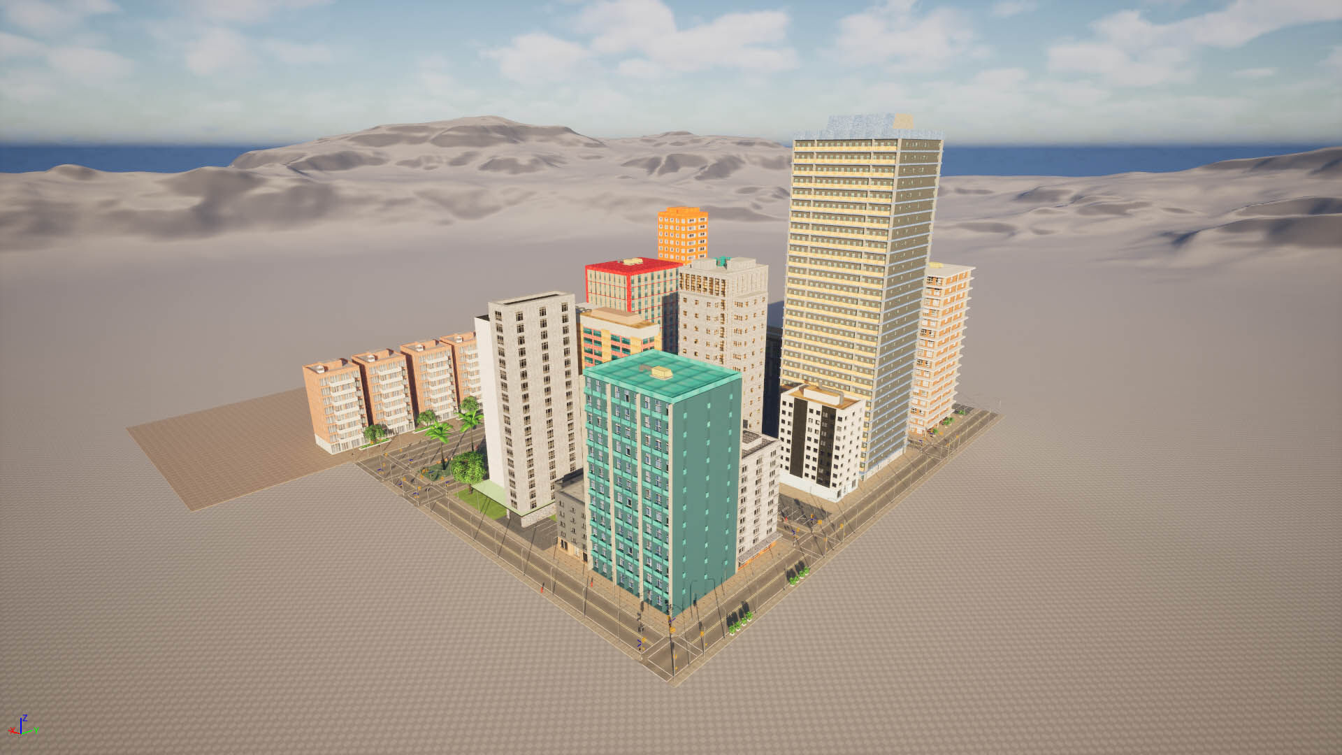 City Downtown Skyscraper Street - Unreal - Lot 07 Low-poly 3D model_17