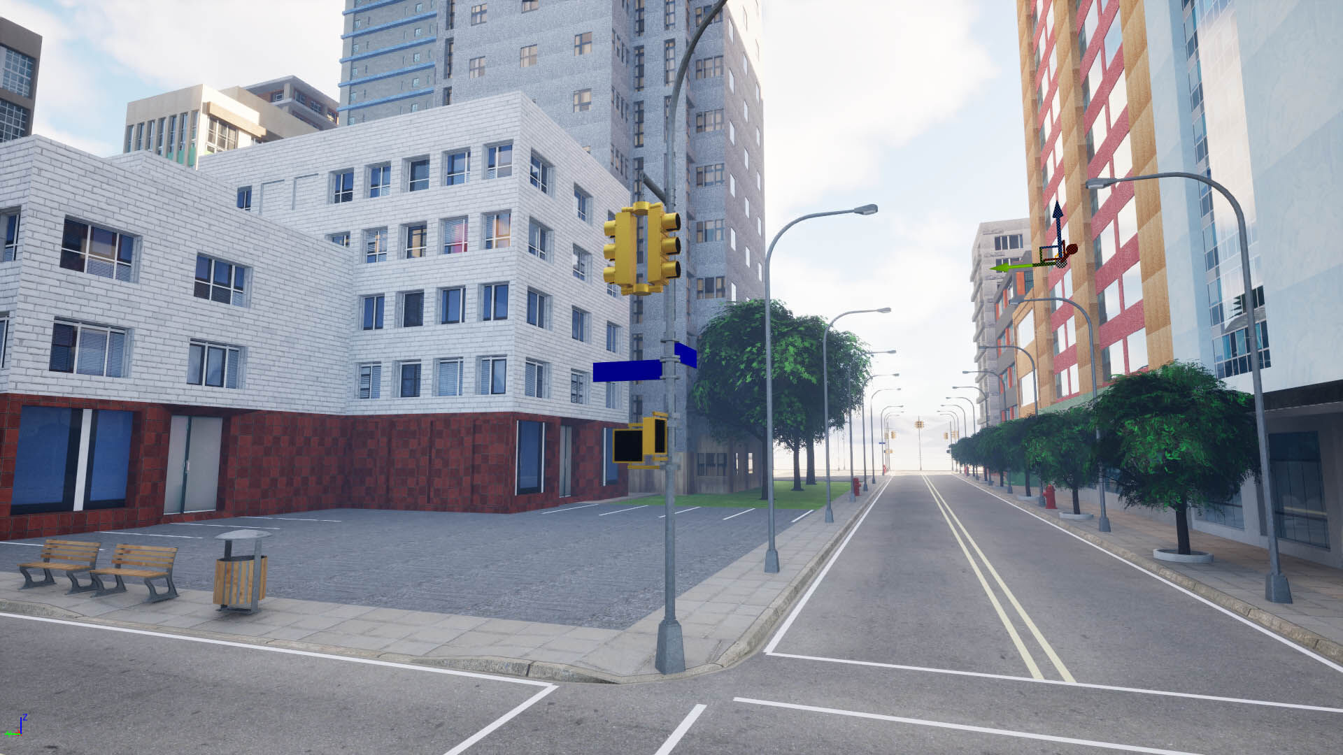 City Downtown Skyscraper Street - Unreal - Lot 07 Low-poly 3D model_11