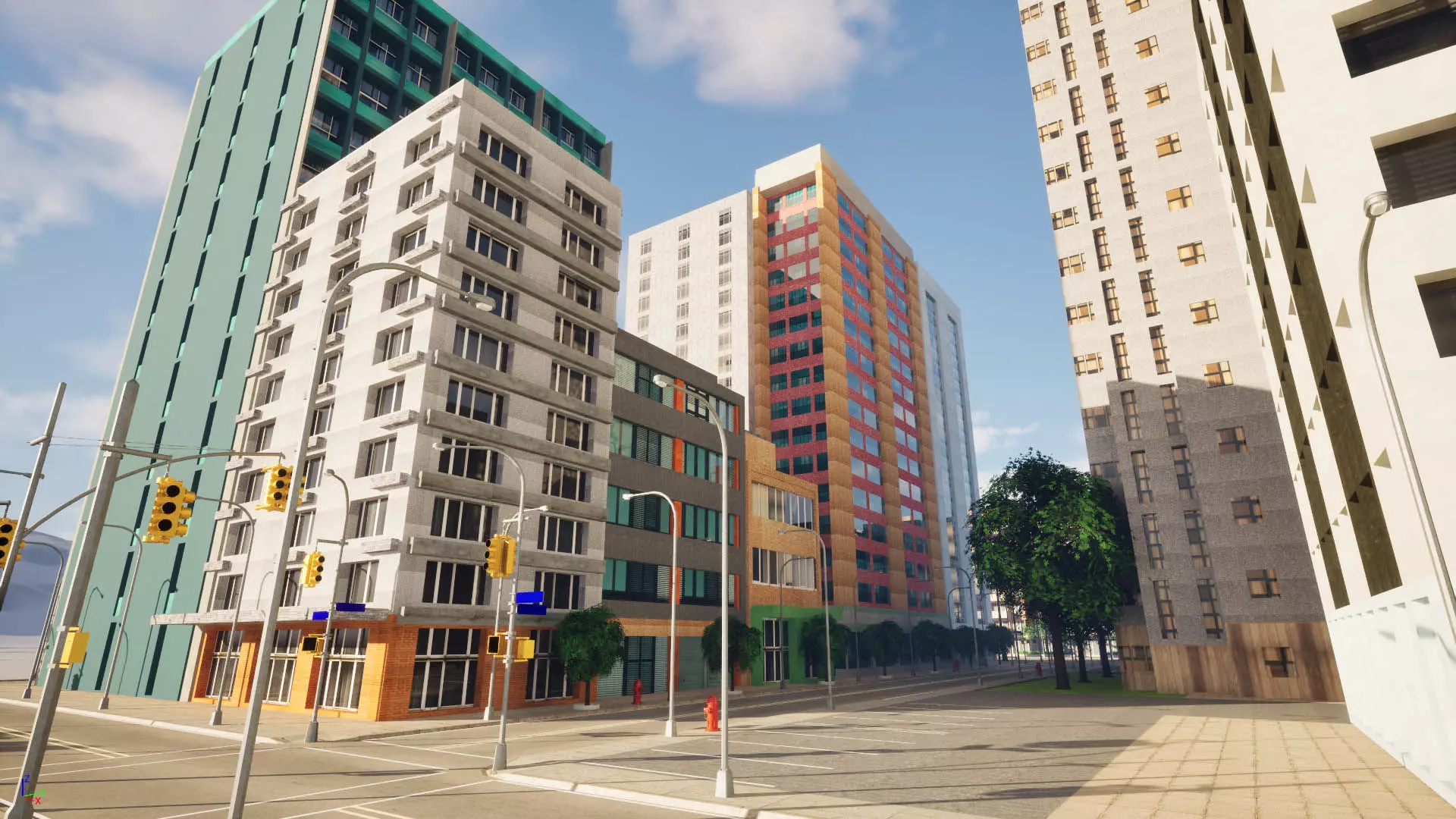 City Downtown Skyscraper Street - Unreal - Lot 07 Low-poly 3D model_0