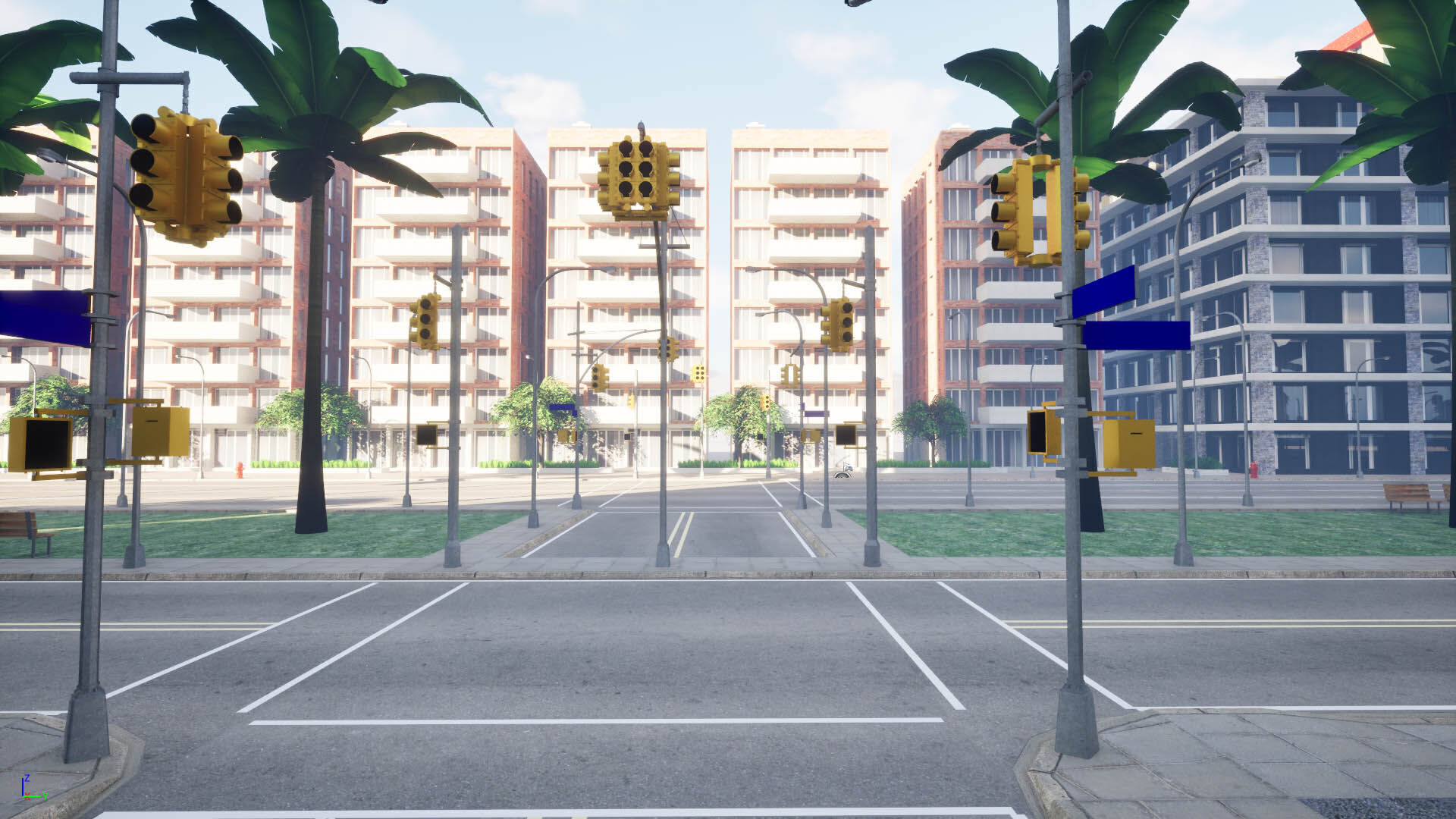 City Downtown Skyscraper Street - Unreal - Lot 07 Low-poly 3D model_3