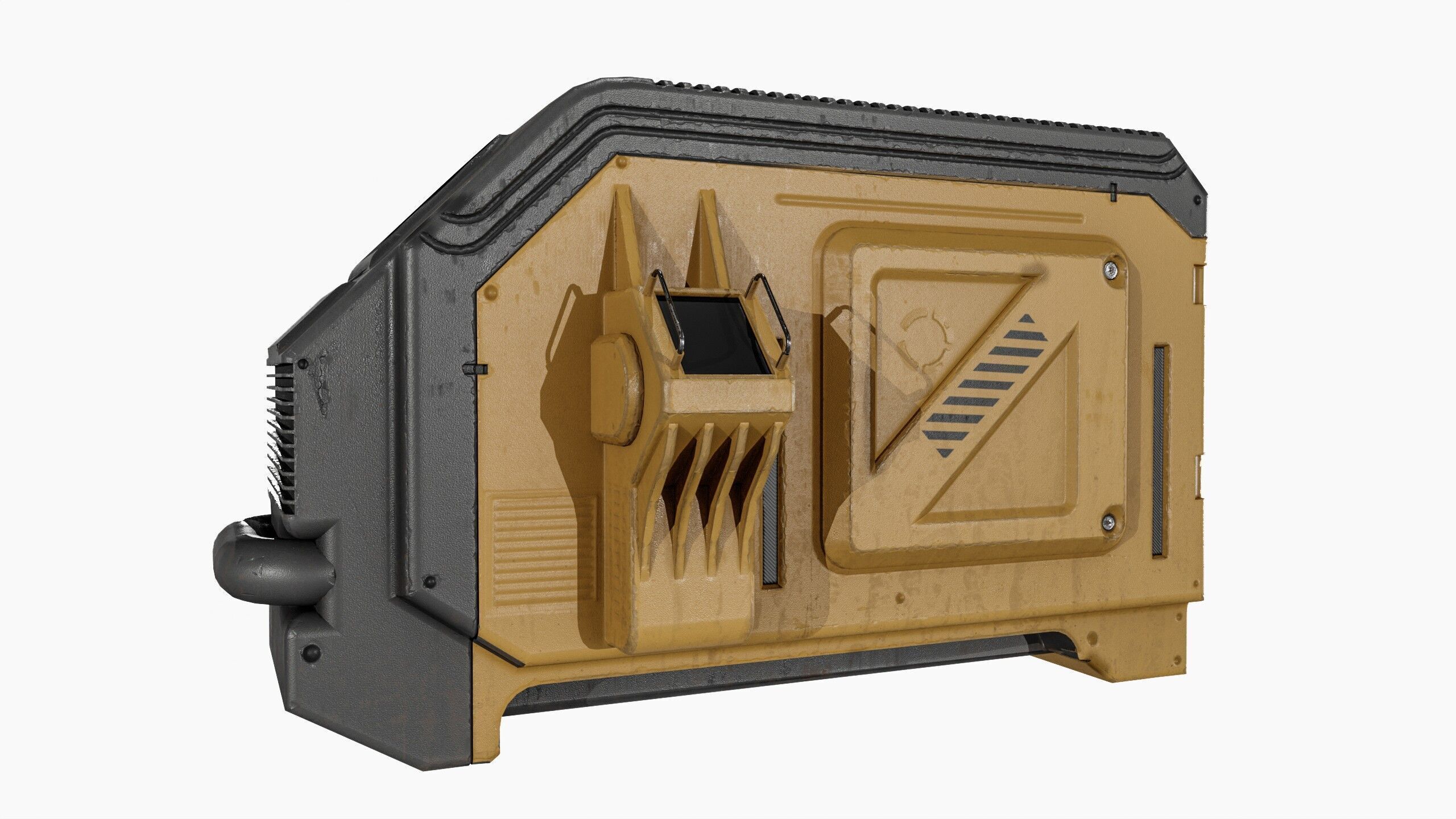 Sci fi Server Low-poly 3D model_9