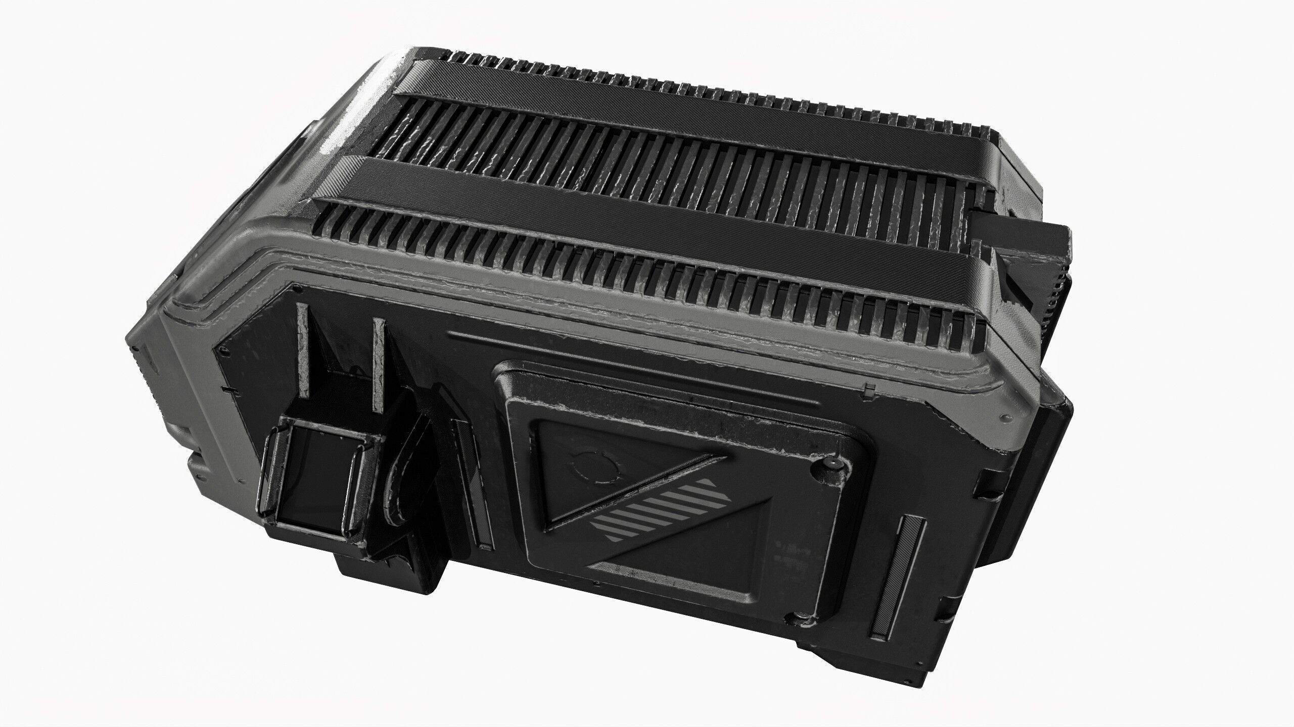 Sci fi Server Low-poly 3D model_8