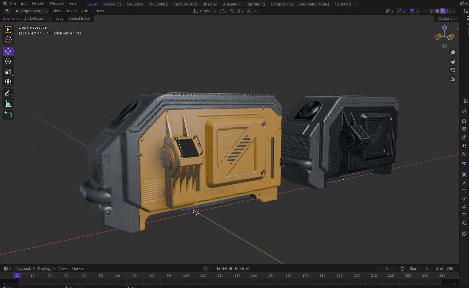 Sci fi Server Low-poly 3D model_17
