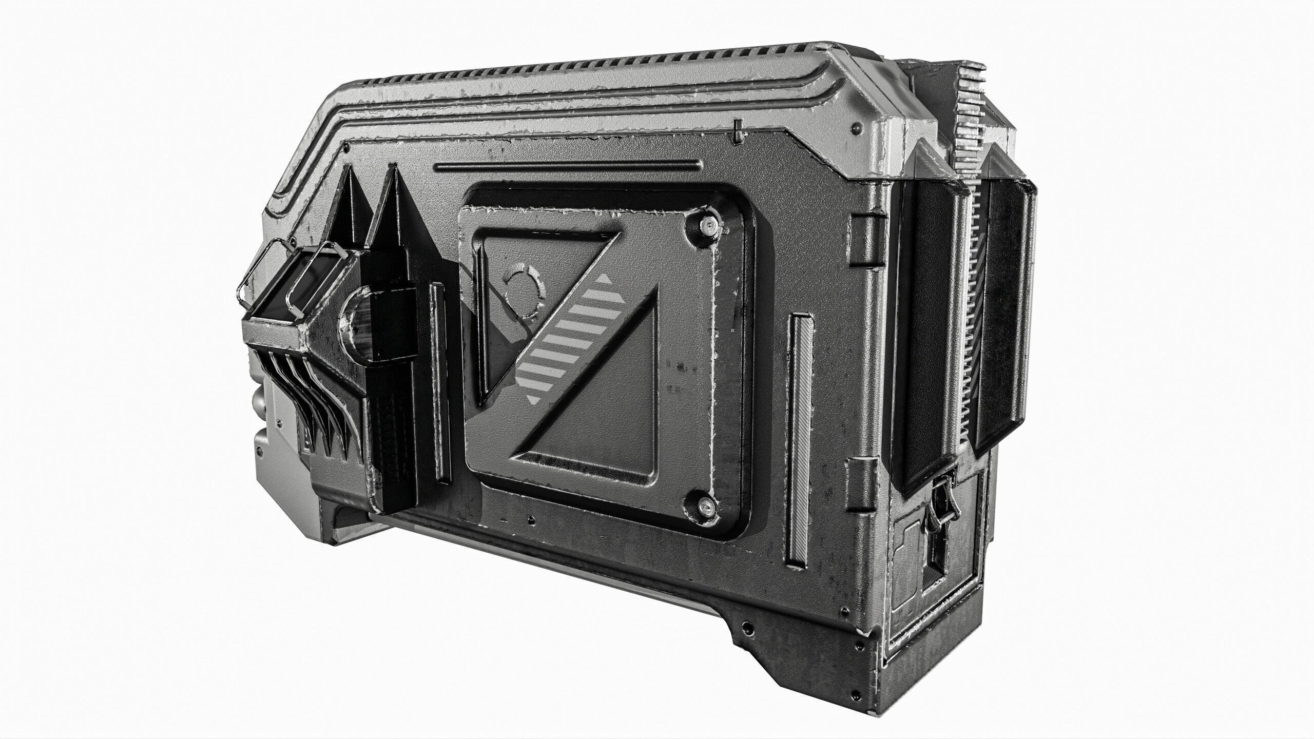 Sci fi Server Low-poly 3D model_3