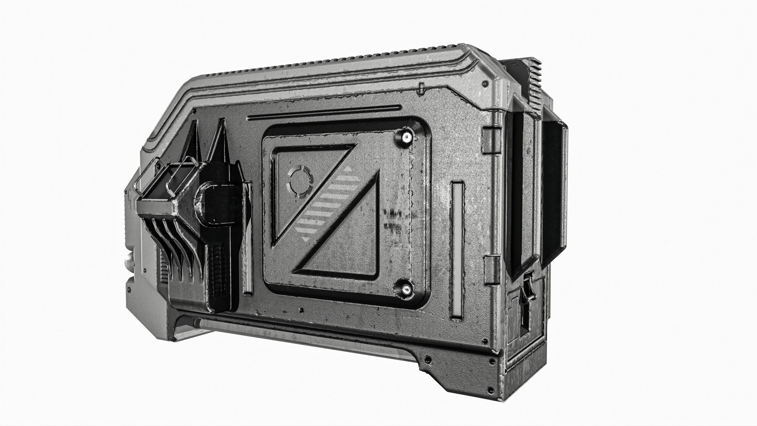 Sci fi Server Low-poly 3D model_1