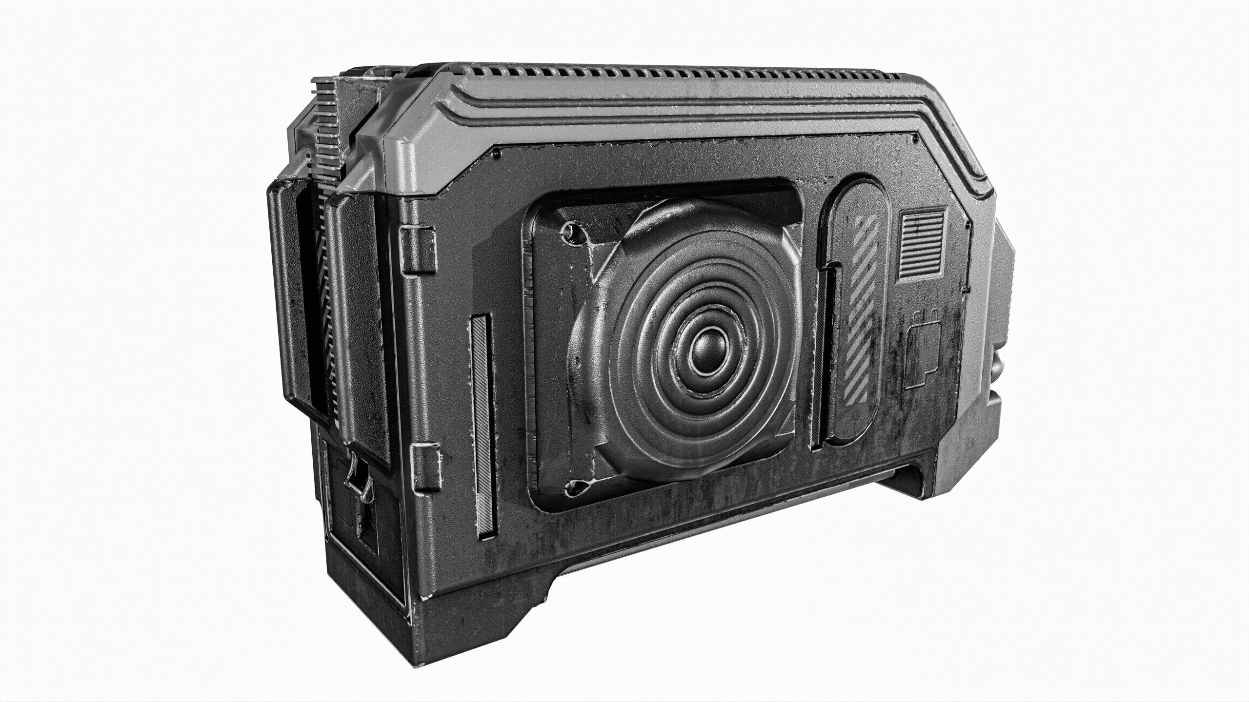 Sci fi Server Low-poly 3D model_4