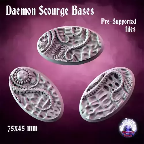 Daemon Scourge Bases - 75x45 3D print model