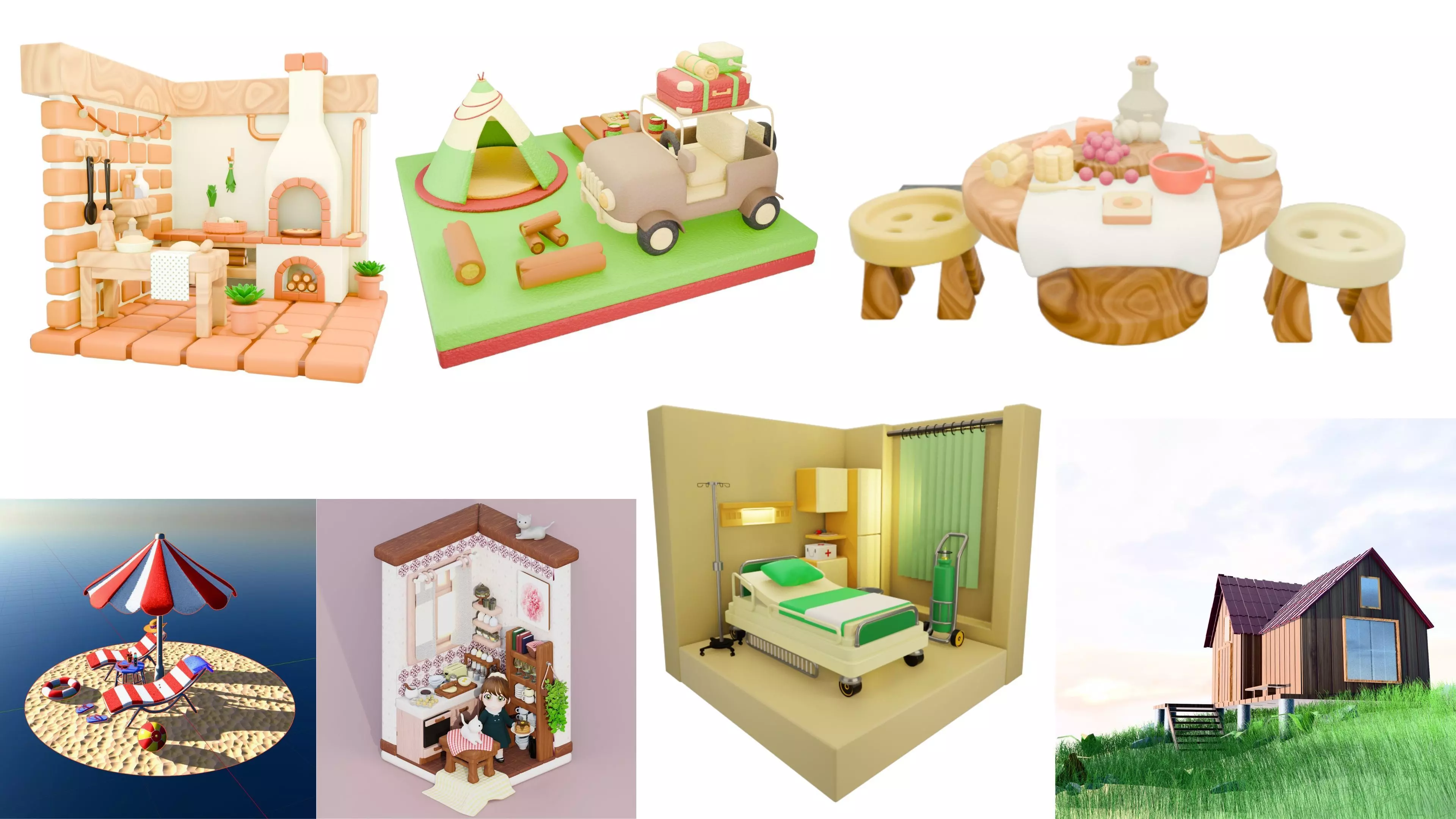 Ultimate Stylized Scene Pack 7 Unique Low Poly Environments Low-poly 3D model_0