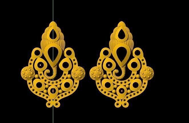 ganesh earrings 3dm file 3D print model