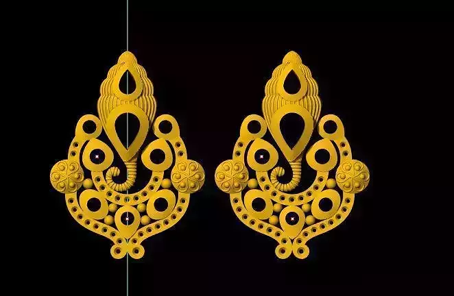 ganesh earrings 3dm file