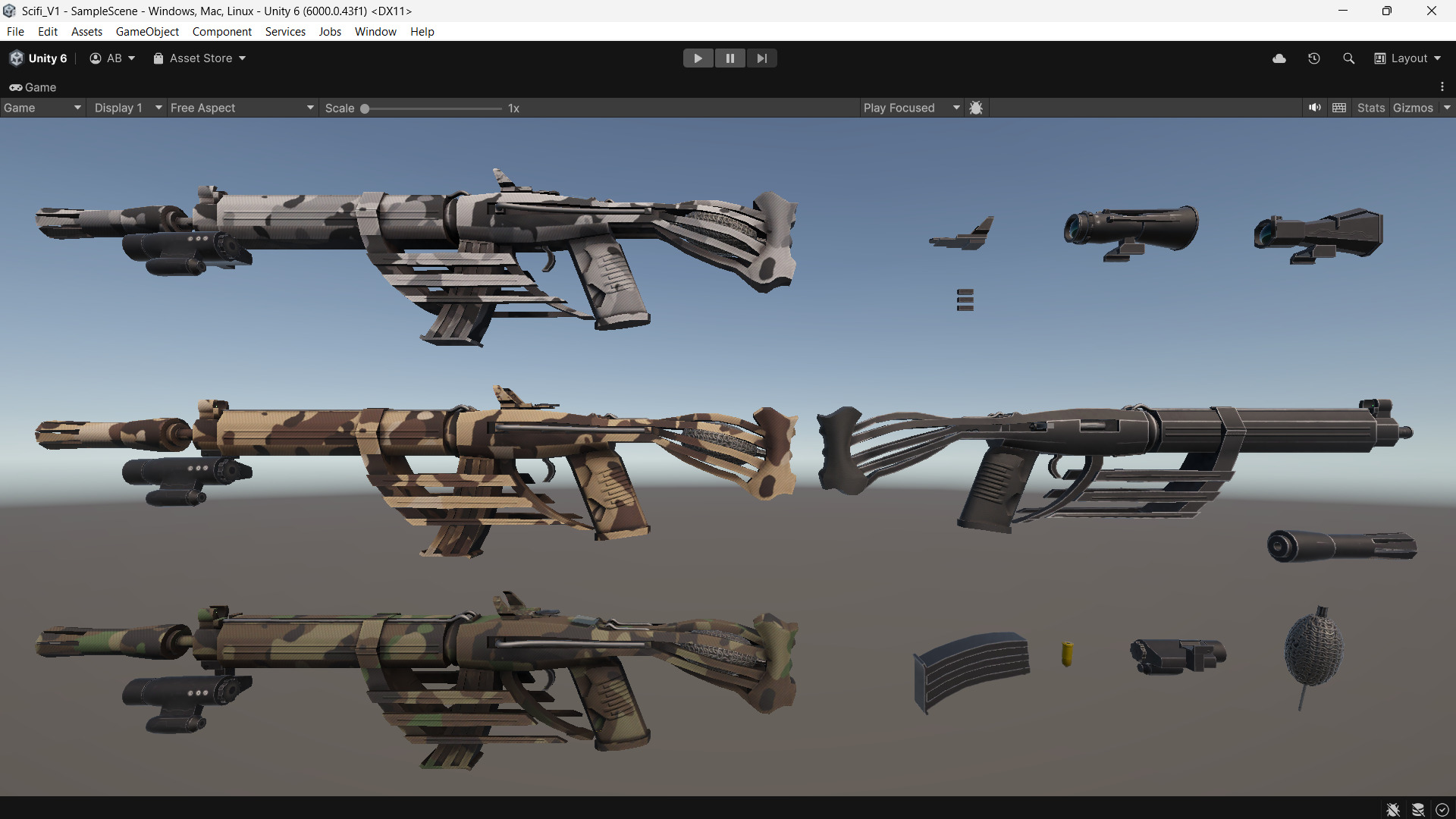 Scifi Gun Fps - Tps Low-poly 3D model_11