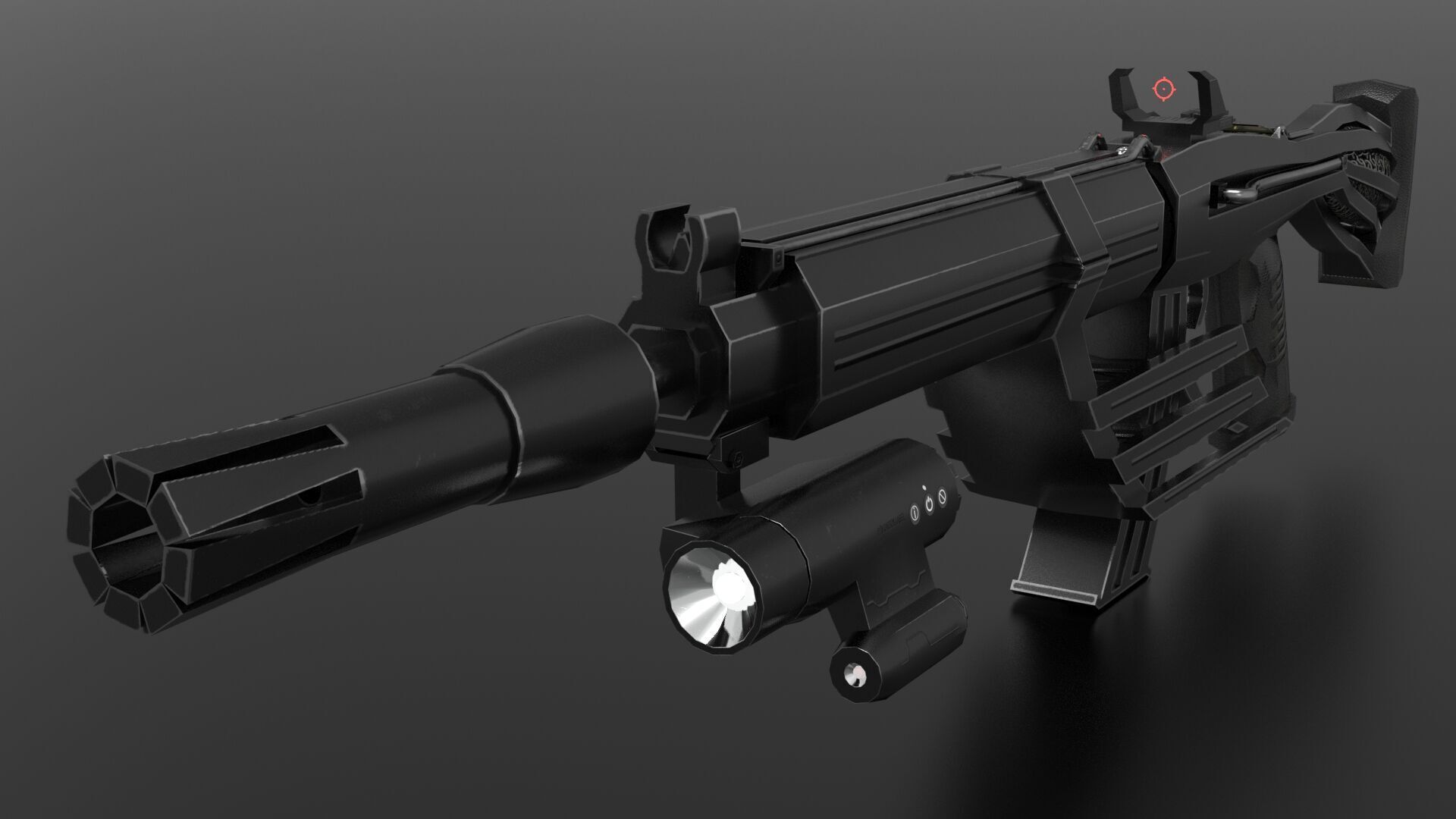 Scifi Gun Fps - Tps Low-poly 3D model_4