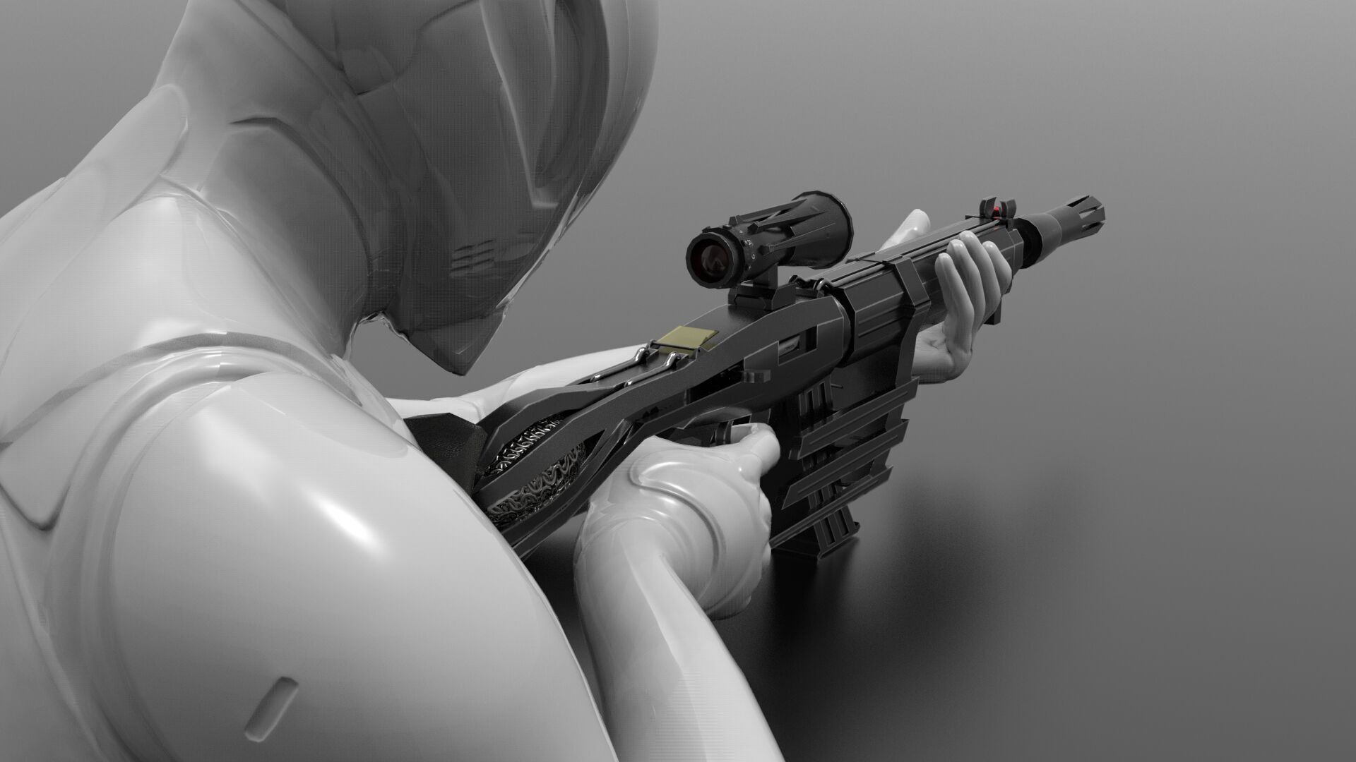 Scifi Gun Fps - Tps Low-poly 3D model_8