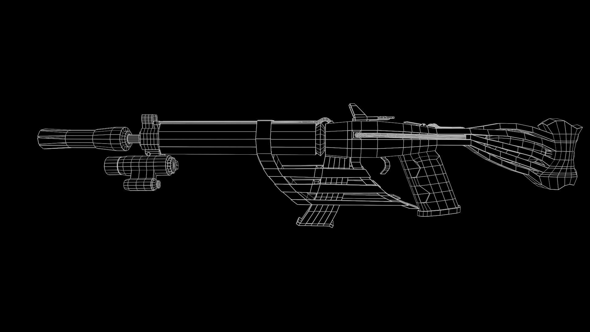 Scifi Gun Fps - Tps Low-poly 3D model_12