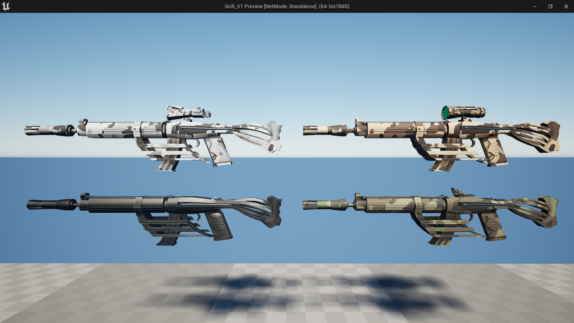 Scifi Gun Fps - Tps Low-poly 3D model_10