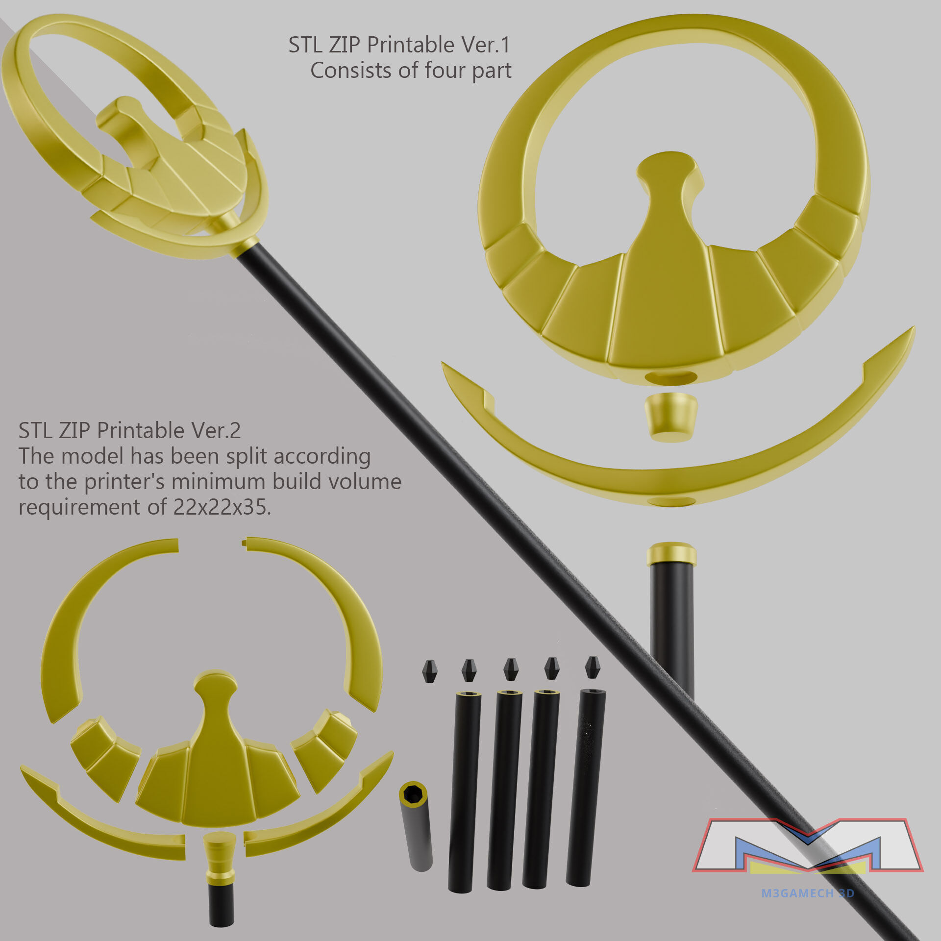 Saori Kido Athena Nike Staff Anime Version 3D print model_1