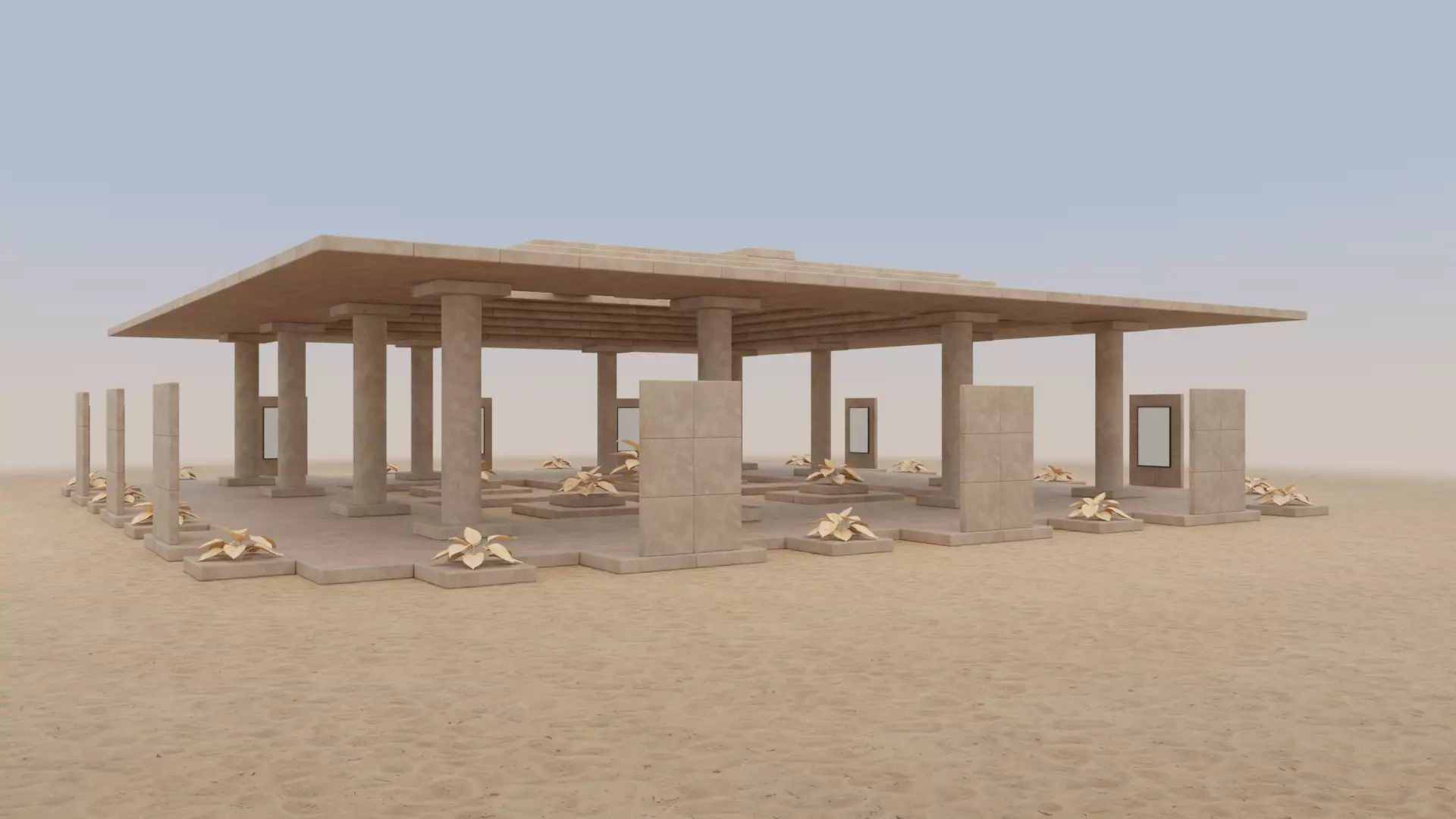 Art Gallery 04 - Metaverse - Desert Low-poly 3D model_0