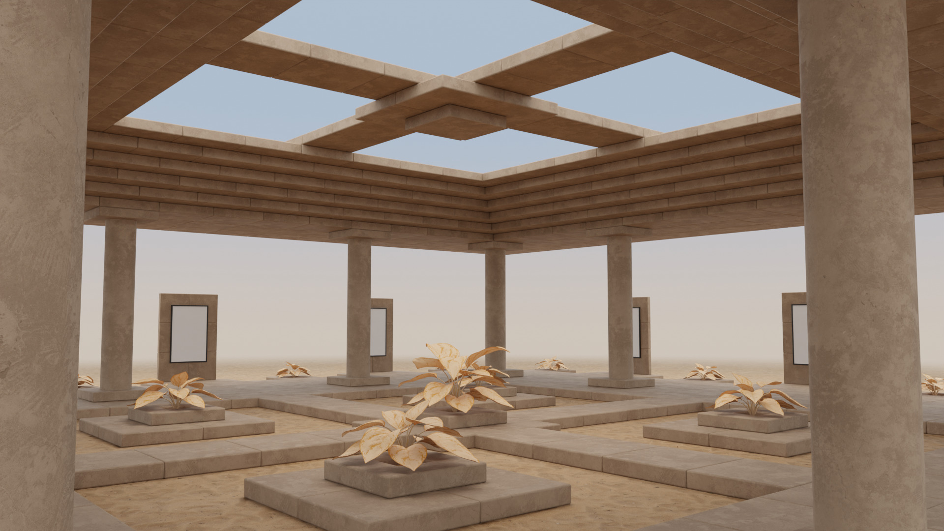 Art Gallery 04 - Metaverse - Desert Low-poly 3D model_3