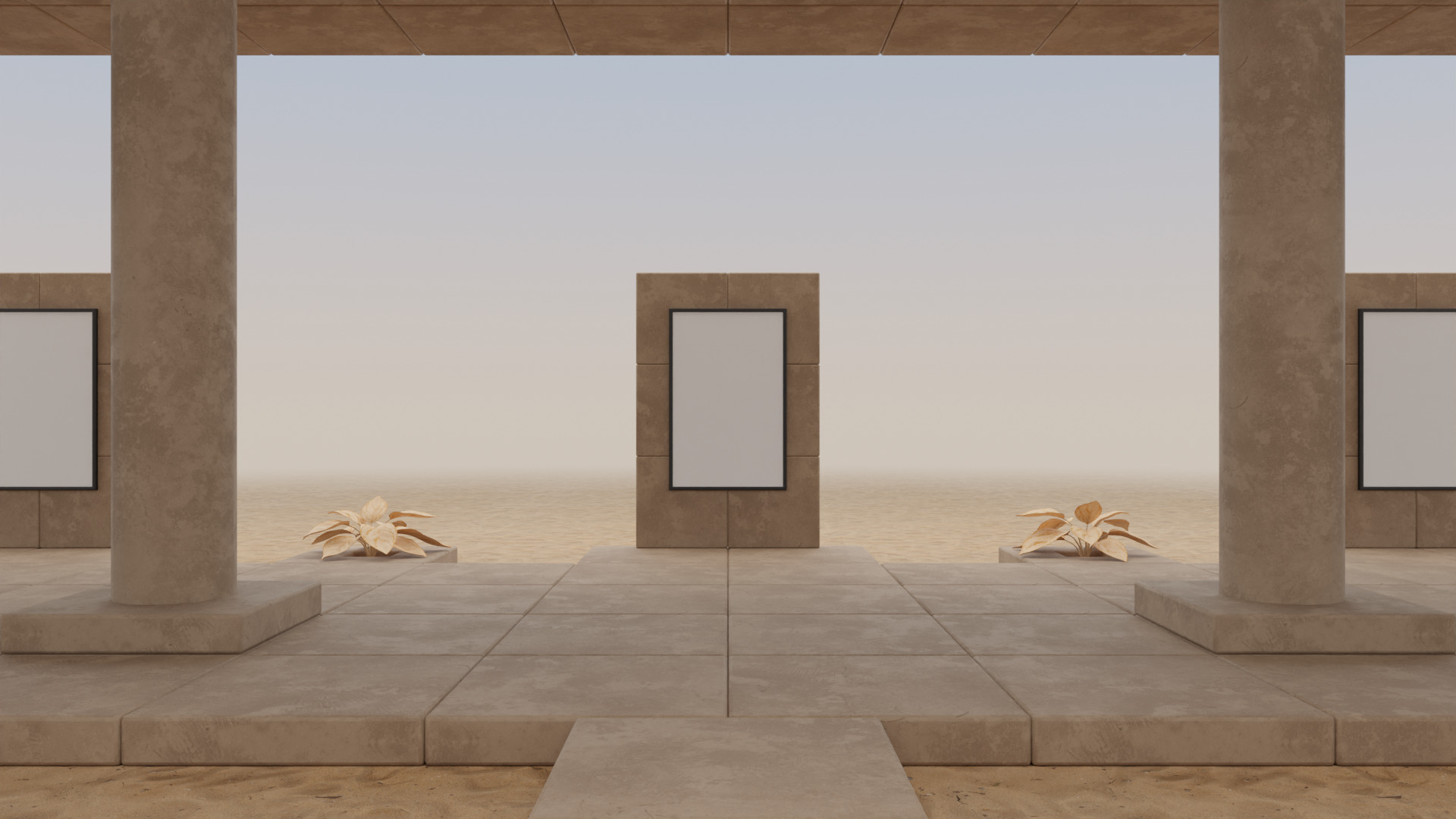 Art Gallery 04 - Metaverse - Desert Low-poly 3D model_6