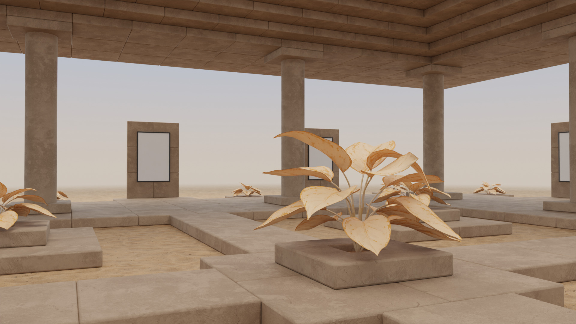 Art Gallery 04 - Metaverse - Desert Low-poly 3D model_2