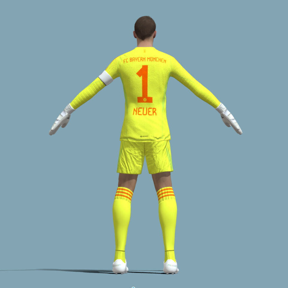 T-Pose Rigged Manuel Neuer Bayern Munich 2025 3D model_3