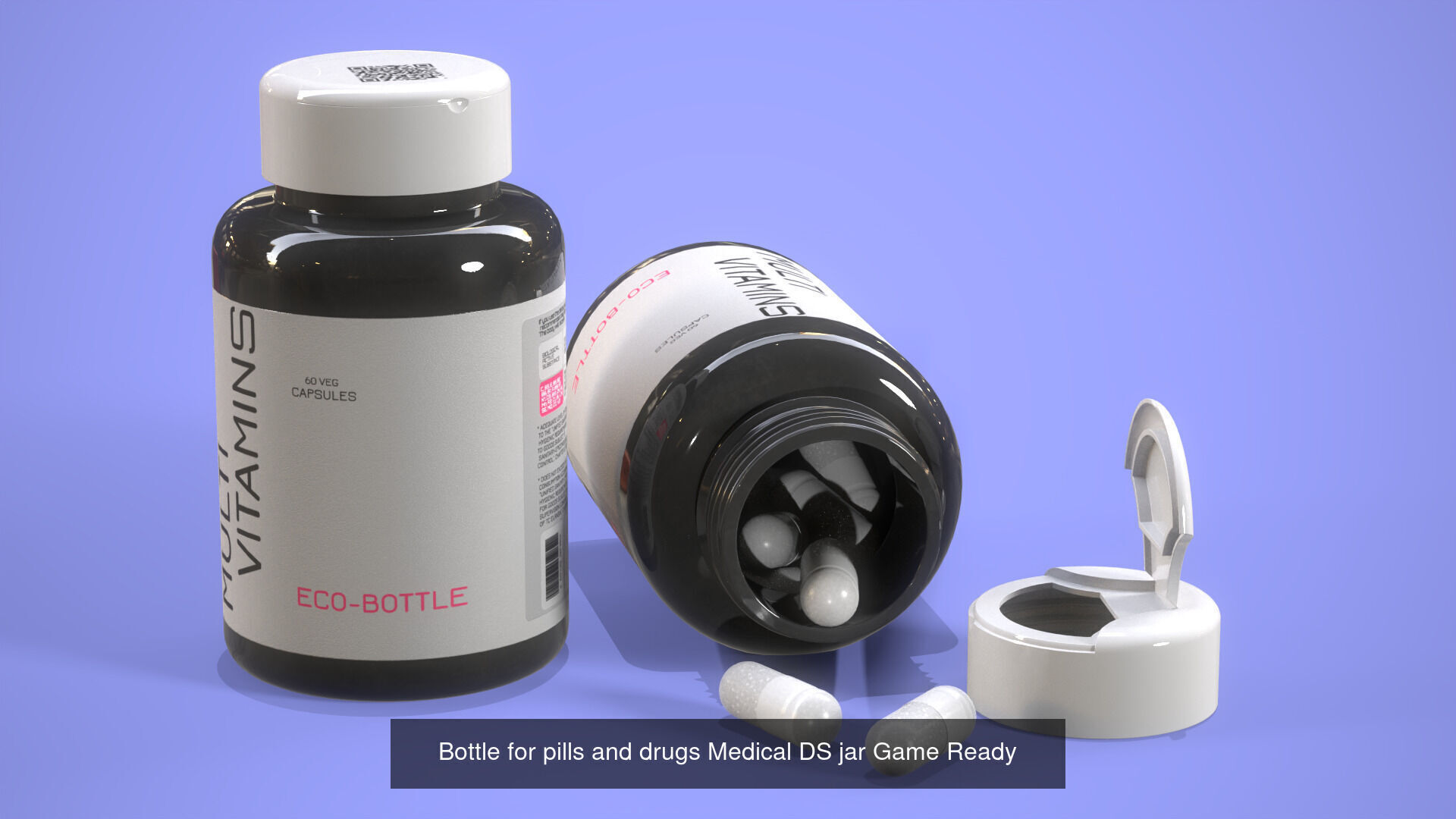 Blister and capsule and bottle medical pack 3D Model Collection_7
