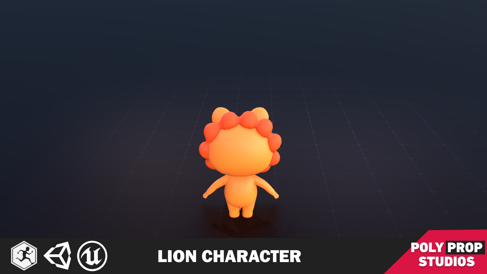 Funny Lion Character Lowpoly Low-poly 3D model_6