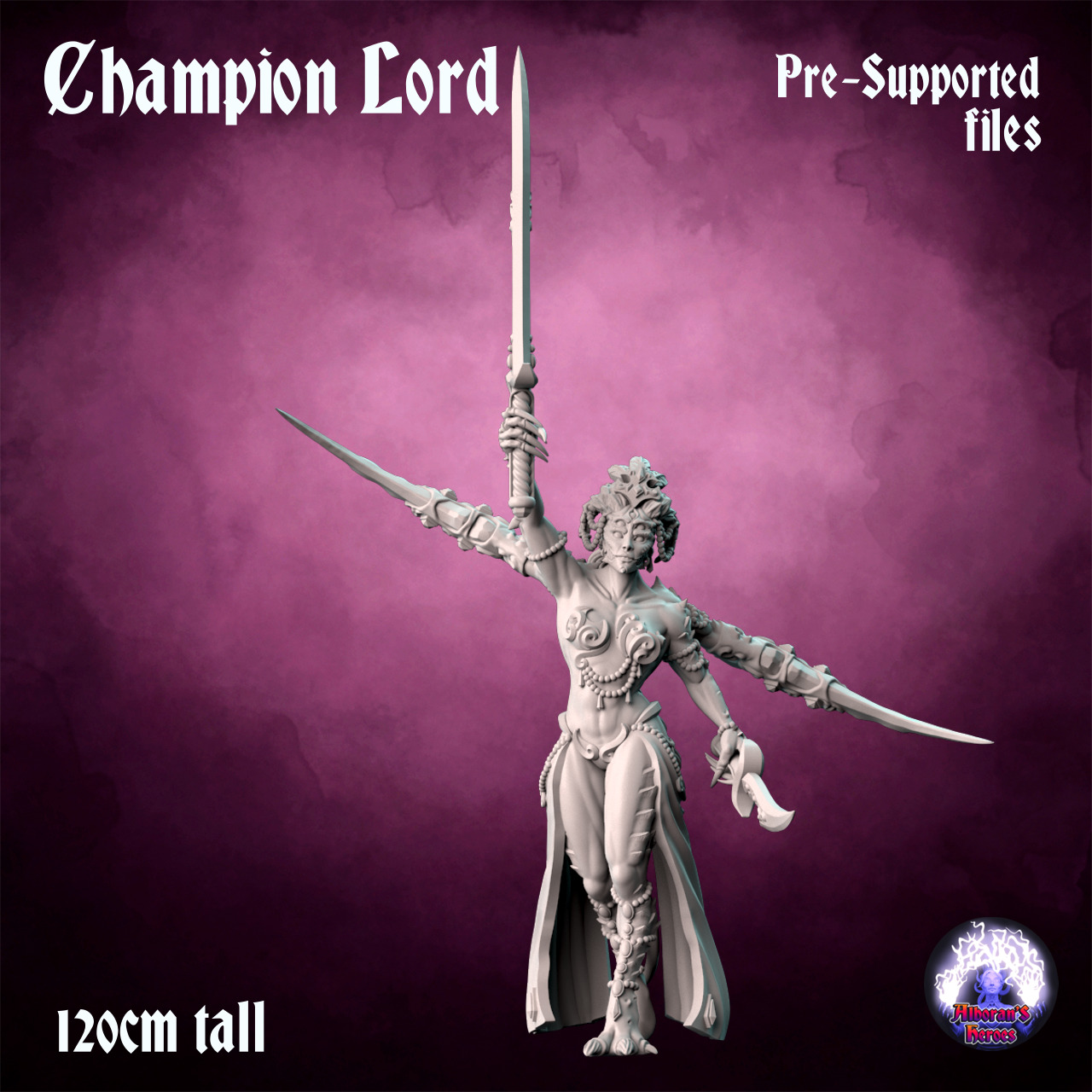 Champion Lord- Scourge Daemon - Multiple weapon options 3D print model_2